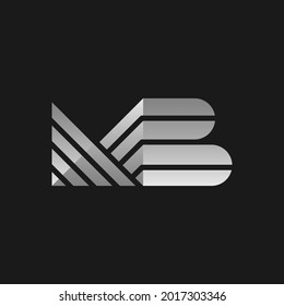  Letter MB Stripe Metallic Modern Business Logo
