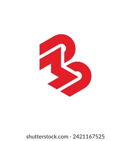 letter mb swoosh simple geometric logo vector