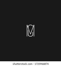Letra MC o CM creativo icónico logotipo mínimo