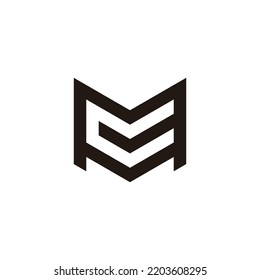 letter mc geometric negative space logo vector 