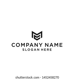 letter mc hexagon logo design vector illustration template