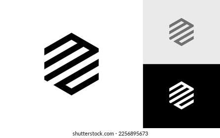 Letter MC hexagon monogram logo design vector