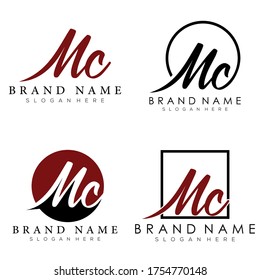 letter mc logo design concept vector