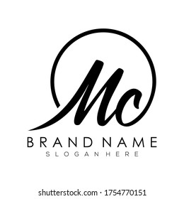 letter mc logo design concept vector