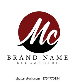 letter mc logo design concept vector