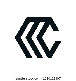 Diseño del logo MC de la letra. Diseño de MC de tipografía