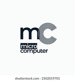 Letter mc modern unique logo design concept. MC monogram technology logo template