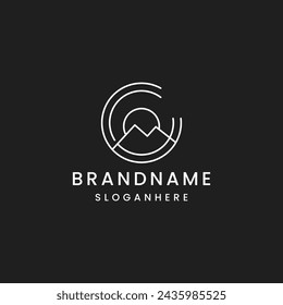 Diseño de ilustración vectorial de plantilla de logotipo de mc o montaña