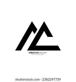 Letter Mc with mountain shape creative abstract monogram logo design idea