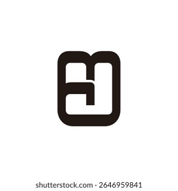 letter mc simple geometric doodle lines logo vector 