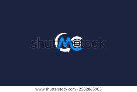 Letter mc with world logo icon design vector design template inspiration