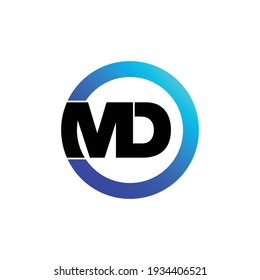 Letter MD circle logo design vector