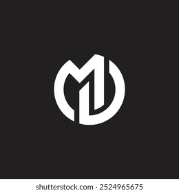 Buchstabe md Kreise rund geometrisches Logo Vektor 