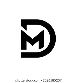 Letter Md or Dm initial modern new typography branding logo