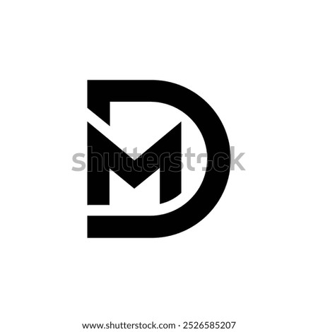 Letter Md or Dm initial modern new typography branding logo