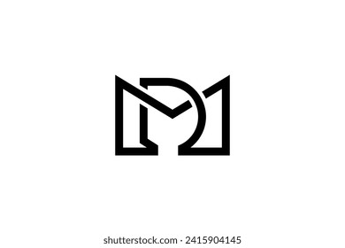 Vector de diseño de logotipo MD o DM de carta 