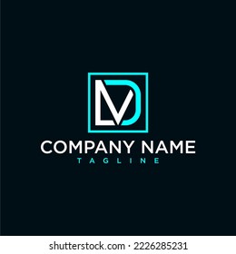 letter md or dm luxury initial square logo design inspiration