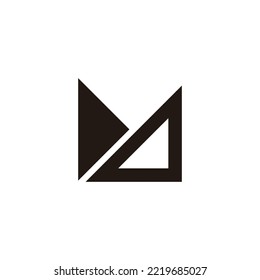 Letter MD fold, line geometric symbol simple logo vector