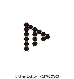 Letter MD hexagons, triangle geometric symbol simple logo vector