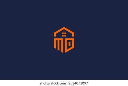 Letra md com ícone de logotipo da casa design vetor design modelo inspiração