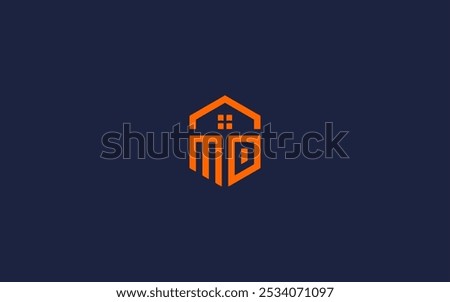 Letter md with house logo icon design vector design template inspiration
