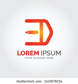 Letra MD Logotipo de pluma inicial Diseño Elementos gráficos Plantilla Ai - Logotipo de pluma MD