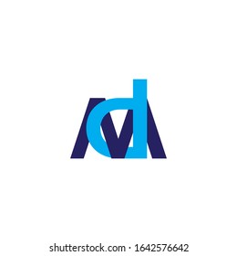 letter md linked colorful logo vector