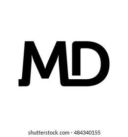 letter md logo black