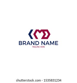 LETTER MD LOGO DESIGN. MONOGRAM SIMPLE FLAT DESIGN ICON IMD