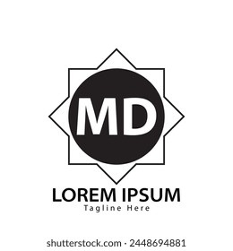 letter MD logo. MD. MD logo design vector illustration for creative company, business, industry
