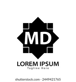 Buchstabe MD-Logo. MD. MD-Logo-Design-Vektorillustration für Kreativunternehmen, Unternehmen, Industrie
