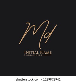 Letter Md Logo Initial Letter Design Stock Vector (Royalty Free ...