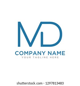Letter MD logo Minimalist - vector