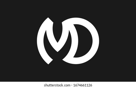 Letter MD or M D initial logo design in vector, Professional Letters monogram Logo on background.