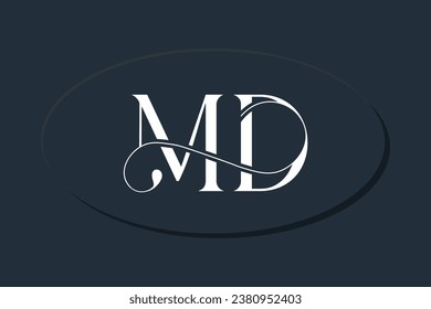 letter md minimal elegant eye catchy ligature logo design for fashion brand