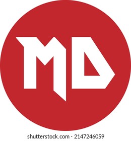 Logo-Design des Buchstaben MD in Form eines Kreises