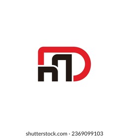 letra md vector de logotipo geométrico lineal simple 