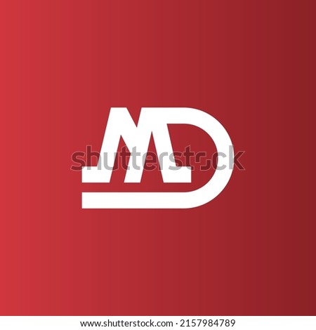 letter md simple logo design shape for brand identity