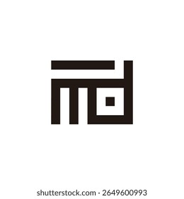 letter md simple squares linked logo vector 