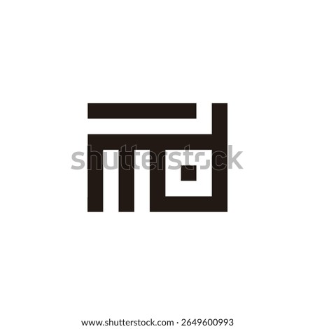 letter md simple squares linked logo vector 