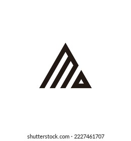 Letter MD triangle, building geometric symbol simple logo vector