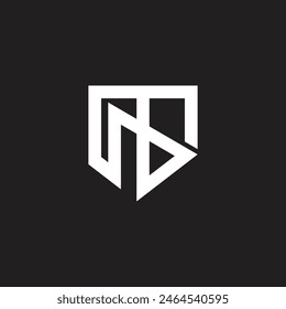 letter md triangles simple geometric line logo vector