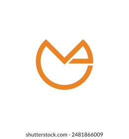 letter me abstract cat head logo vector 