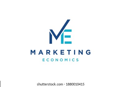 letter ME check logo design concept vector