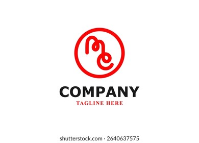 letter me in circle logo design