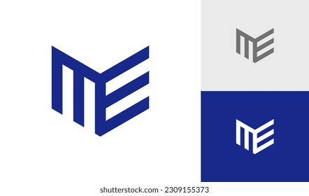 Letter ME emblem initial monogram logo design