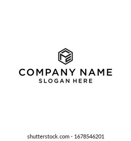 letter me hexagon logo design vector illustration template