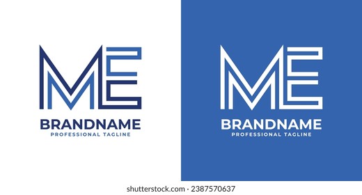 Letter ME Line Monogram Logo, suitable for business with ME or EM initials.