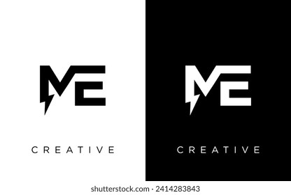 Letter ME logo combined with lightning icon shape