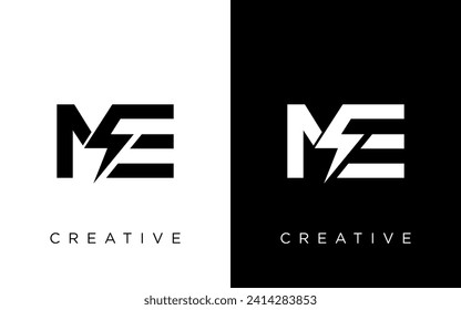 Letter ME logo combined with lightning icon shape